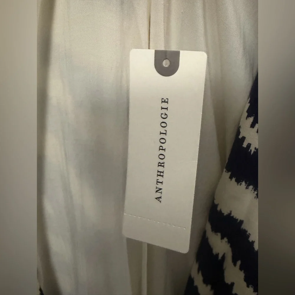 🆕 Anthropologie Robbie Duster Jacket, in Blue and White - Picture 5 of 6